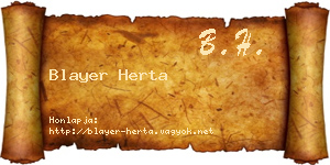 Blayer Herta névjegykártya